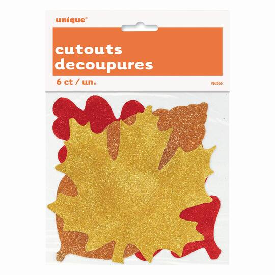 Paper Cut Out Glitter Fall Leaves Decorations Fall Party Decorations